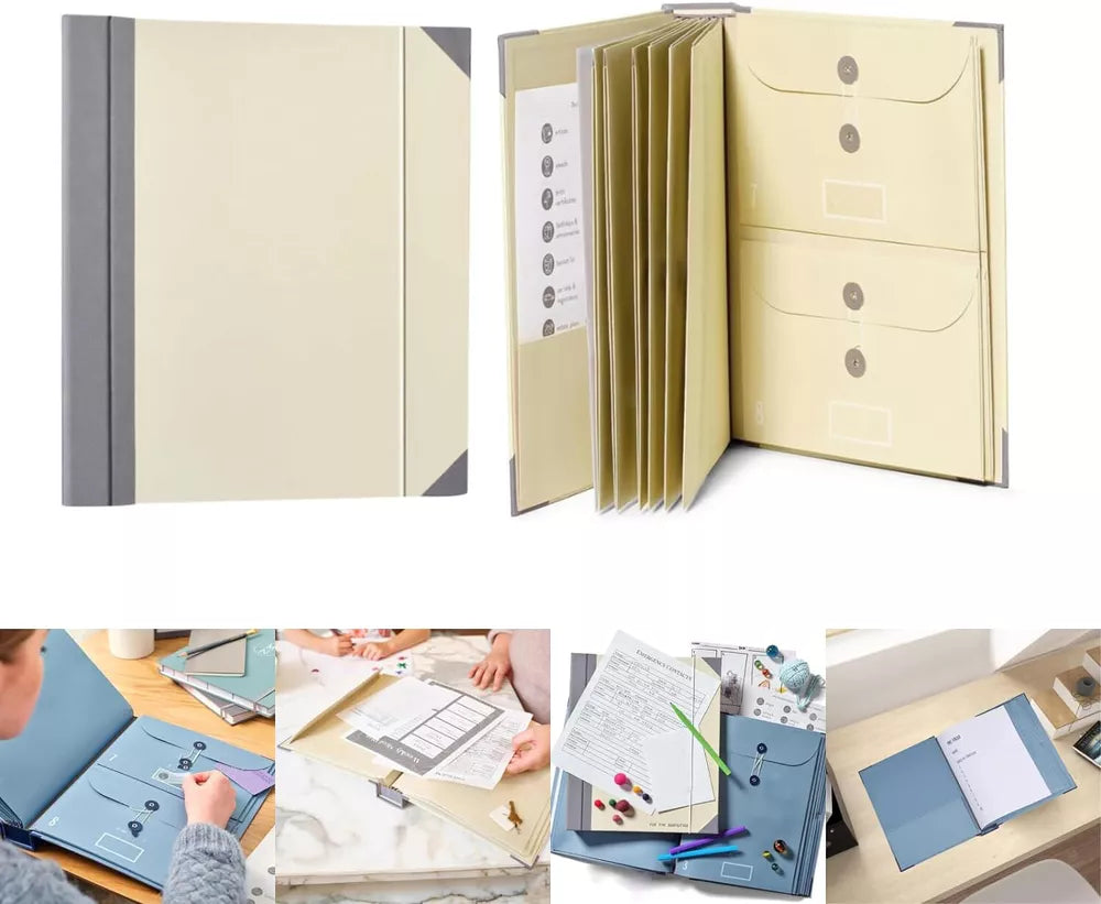 Document Organizer Binder | Durable Accordion Design with Expanding Pockets for Essential Records & Important Documents