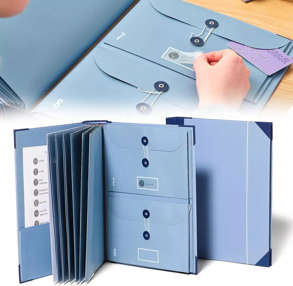 Document Organizer Binder | Durable Accordion Design with Expanding Pockets for Essential Records & Important Documents