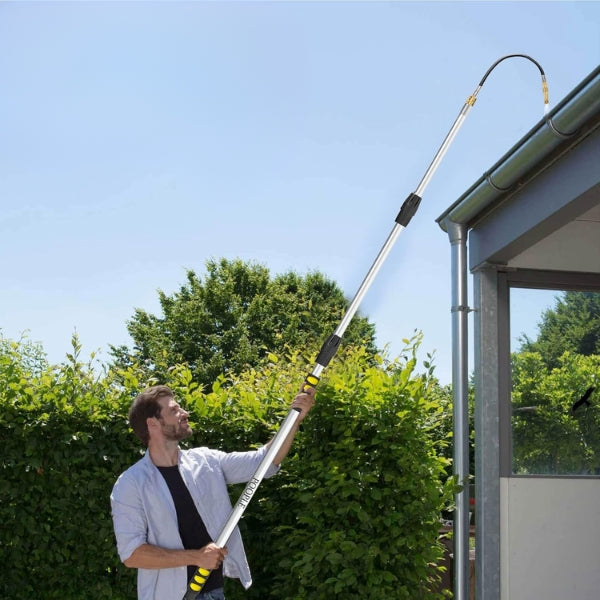 Gutter Cleaning Tool Telescopic Wand - Hose Attachment for Easy Ground-Level Rain Gutter Maintenance
