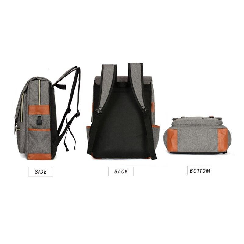 Vintage Laptop Backpack College School Bag with USB Port
