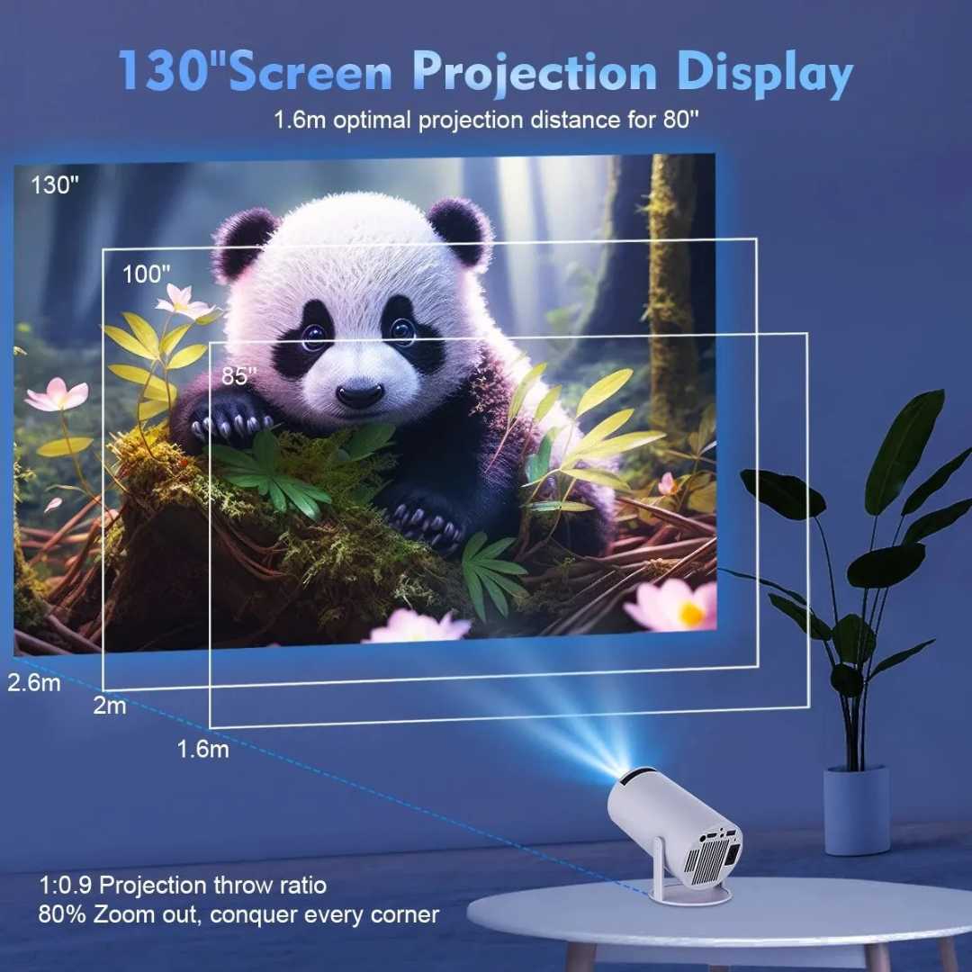Portable 4K Projector with Remote Control - Mini Home Theater Projector for Movies, Gaming & Outdoor Use
