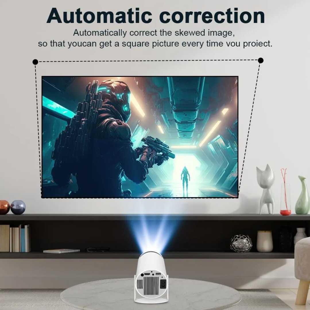 Portable 4K Projector with Remote Control - Mini Home Theater Projector for Movies, Gaming & Outdoor Use