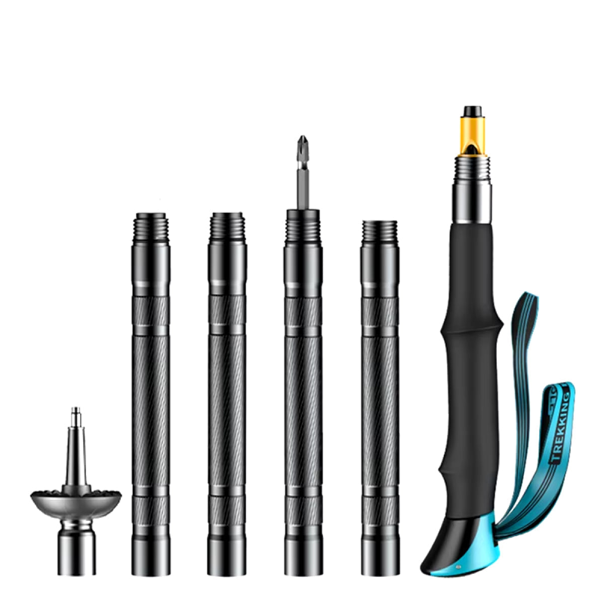 Multi-Functional Tactical Trekking Pole - Survival Hiking Stick with Built-In Tools - Durable & Versatile for Camping and Outdoor Adventures