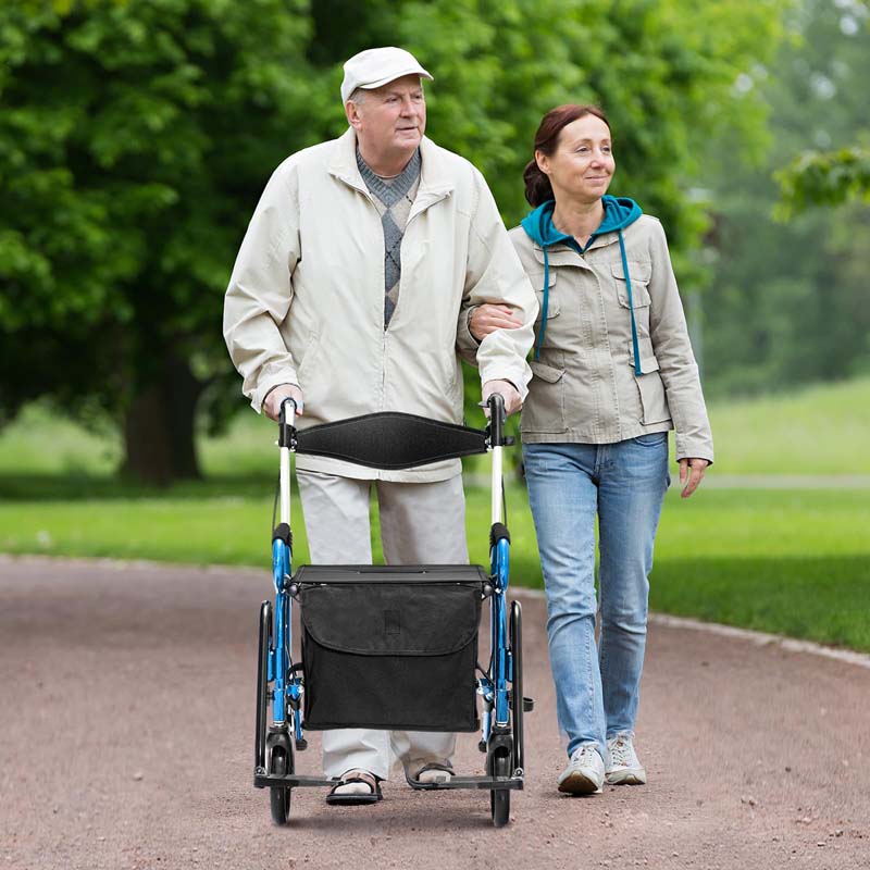 2-in-1 Rollator & Transportrollstuhl – Faltbare Gehhilfe mit Sitz, Fußstützen & 8-Zoll-Rädern für Senioren