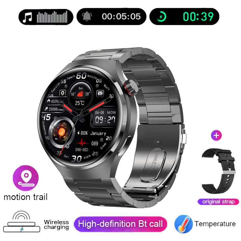 Hochwertiges GT4 Pro Smartwatch Männer: IP68 NFC GPS Tracker, AMOLED 360*360 HD Bildschirm, Herzfrequenz, Bluetooth-Anruf | Limitierte Auflage