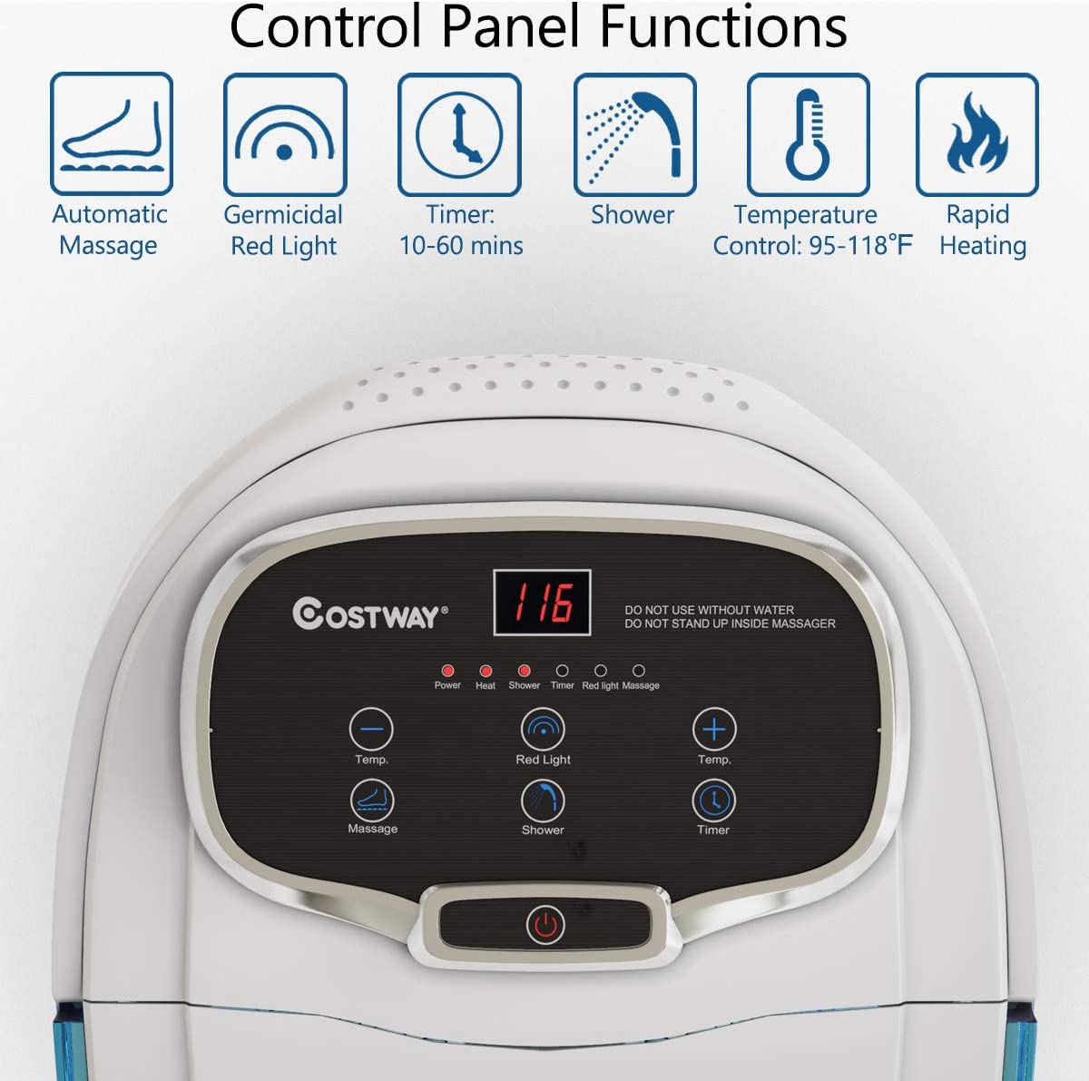 Elektrische Fußbadewanne mit Massage & Heizung – Timer & Rollen