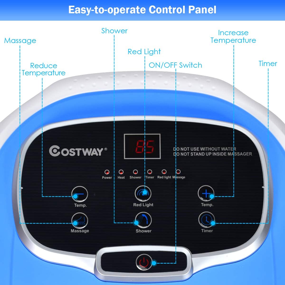 Elektrische Fußbadewanne mit Massage & Heizung – Timer & Rollen