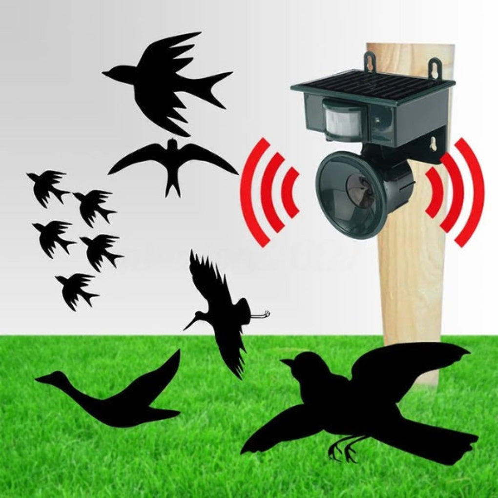 Motion Sensor Bird Deterrent | Effective Pigeon Repeller with Sound Scarer for Gardens & Outdoor Spaces