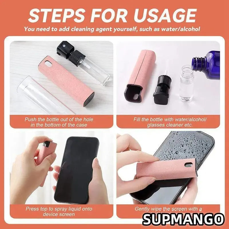 2in1IO CLEAN Mini Bildschirmreiniger Spray – Fingerabdruckfreier Bildschirmreiniger für Smartphones
