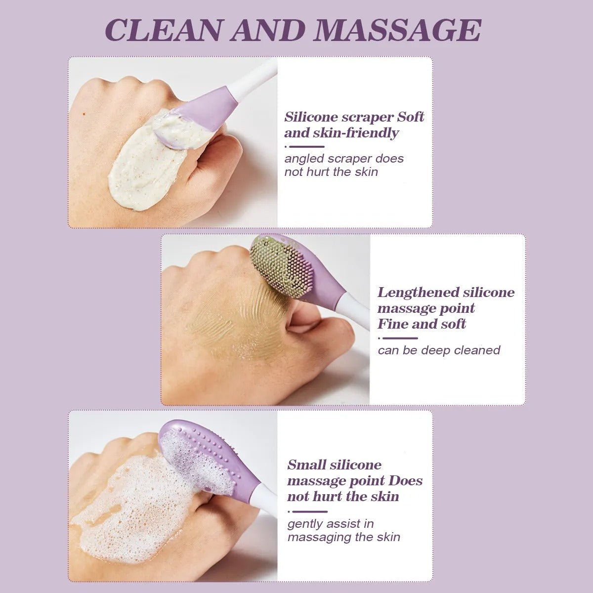 3 in 1 Silikon-Gesichtsmaske & Reinigungsbürste für sanfte Tiefenpeeling