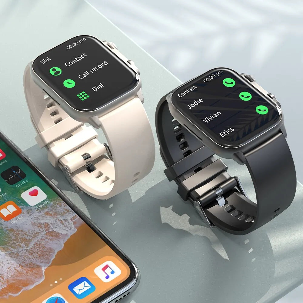 AquaFit | Orange wasserdichte Smartwatch | Großer 2,0-Zoll-AMOLED-Bildschirm