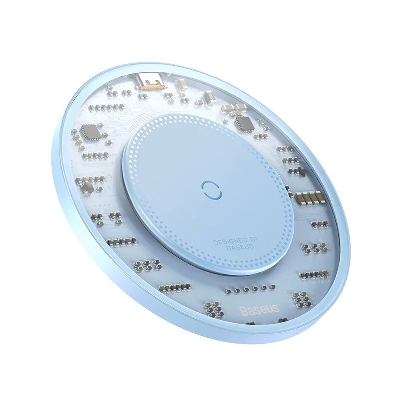 15W Schnellen Qi Ladegerät | Premium MagSafe Universelles Kabelloses Ladepad | Apple iPhone, AirPods, Samsung & Android | Induktive Sicher-Schnellaufladung