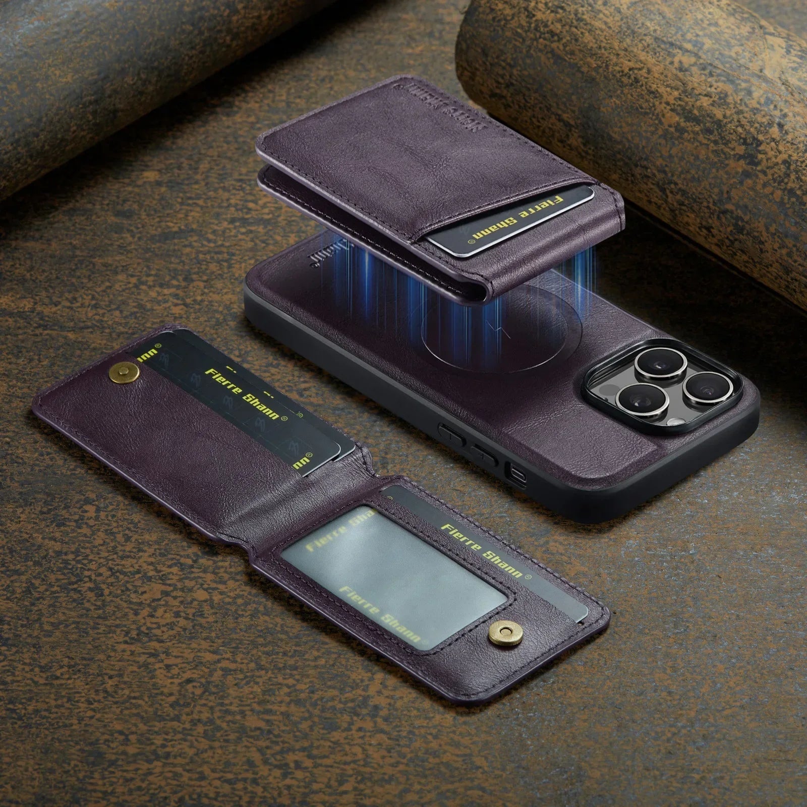 2 In 1 Abnehmbare Magnetische Karten Solt Geldbörse Lederhülle für iPhone Vertikale Tasche Tasche Cover