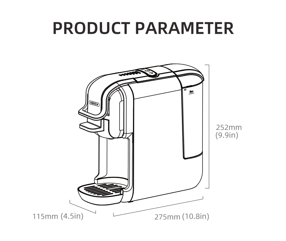 5-in-1 Coffee Machine | 20-Bar Pressure, Milk Frother & Compatible with Nespresso, Dolce Gusto, ESE Pods for Home Brewing
