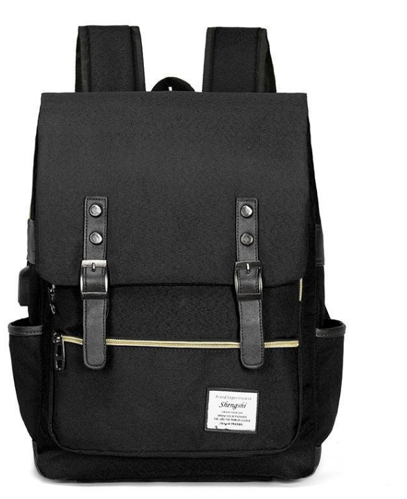 Vintage Laptop Backpack College School Bag with USB Port