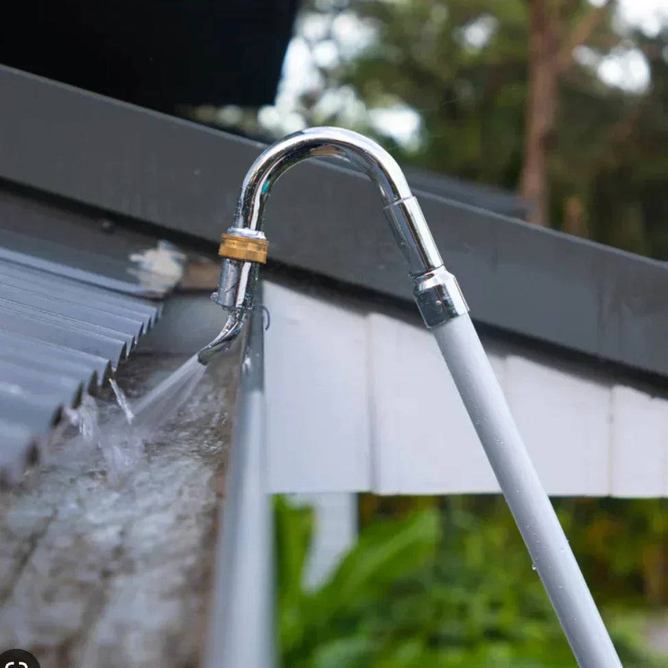 Gutter Cleaning Tool Telescopic Wand - Hose Attachment for Easy Ground-Level Rain Gutter Maintenance