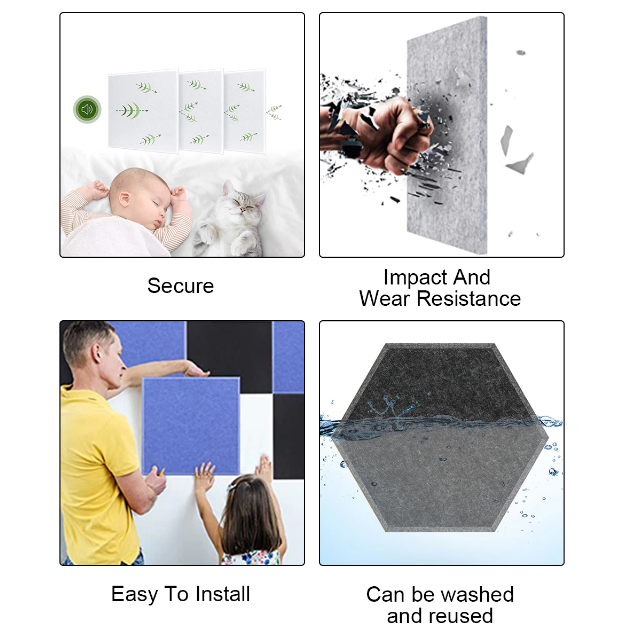 12Pcs Acoustic Soundproof Panel Sound-Absorbing Wall Pad Home Studio Decoration