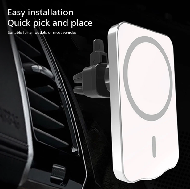Magnetic Car Mount Wireless Charger 15W Adsorbable Fast Charging Holder For Cellphones