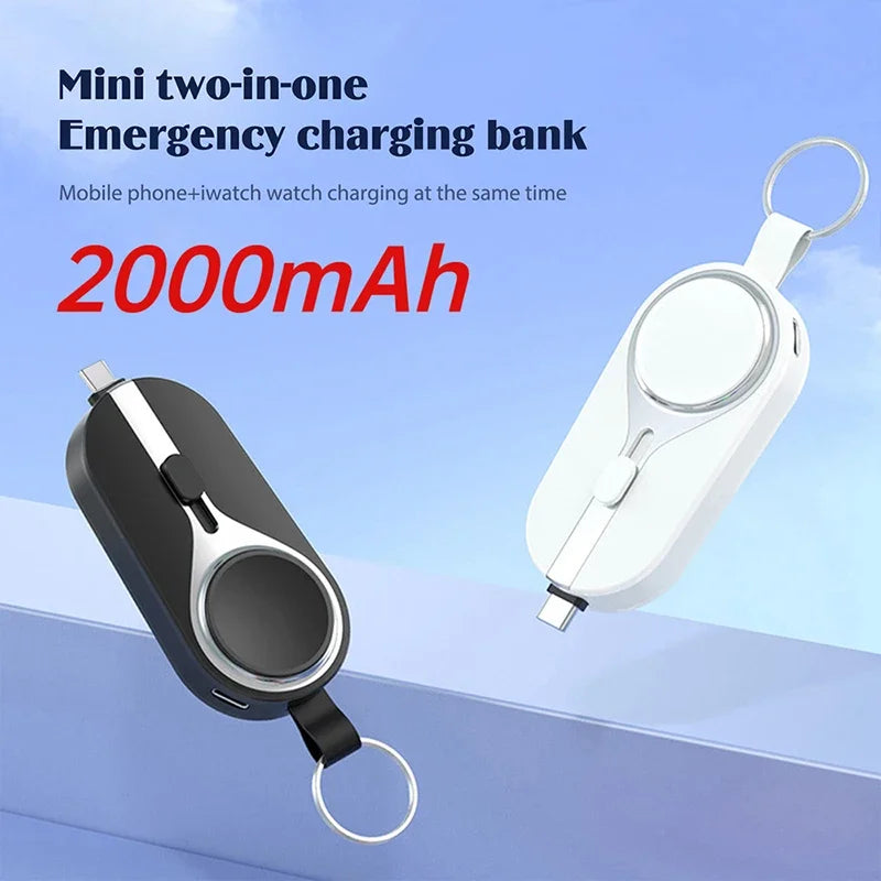 (1+1 GRATIS) Tragbare Powerbank für Iphone, Apple Watch und Android