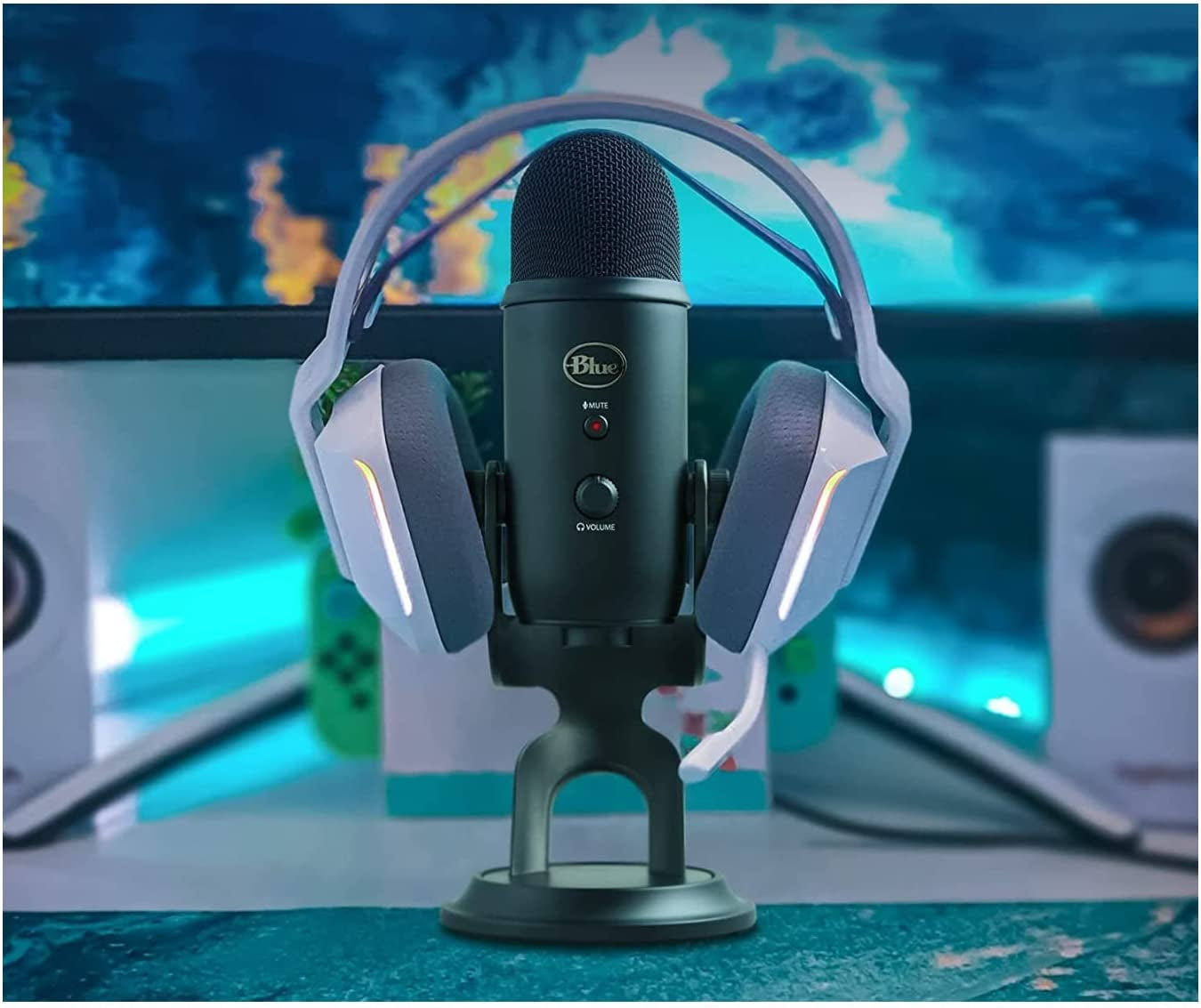 3 in 1 Mikrofon-Bundle mit Kopfhörern und Pop-Filter