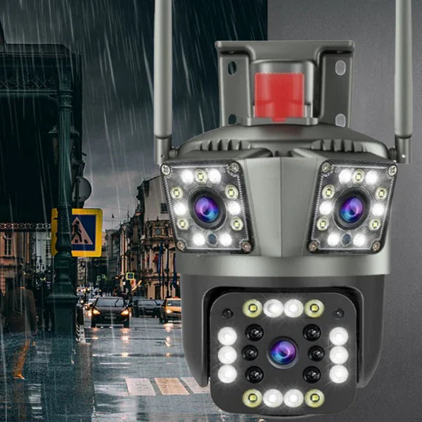 Dual Lens Outdoor Waterproof Wireless HD Security Camera with Night Vision for Home Surveillance