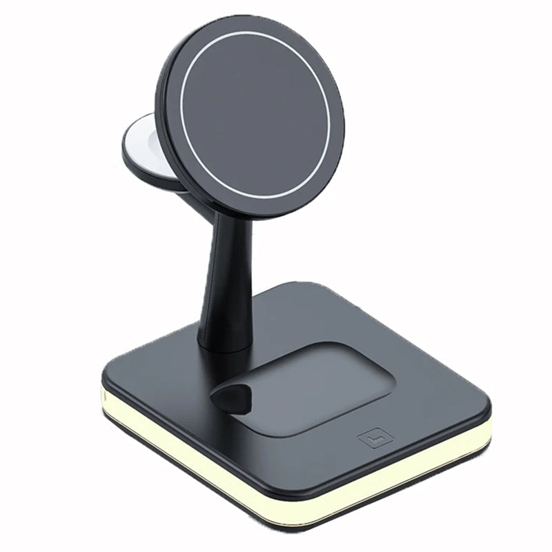 15W 3-in-1 Magnetisches Kabelloses Ladegerät-Standpad | für iPhone 15/14/13/12 Pro Max Plus, Apple Watch 9/8/7/6, AirPods | Wireless Fast Charging Dockingstation