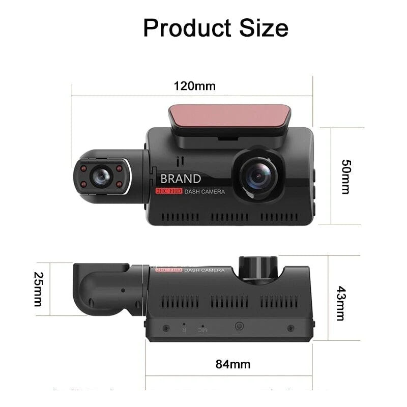1080P Dual Lens Auto DVR Dash Cam Video Recorder G-Sensor Front- und Innenkamera