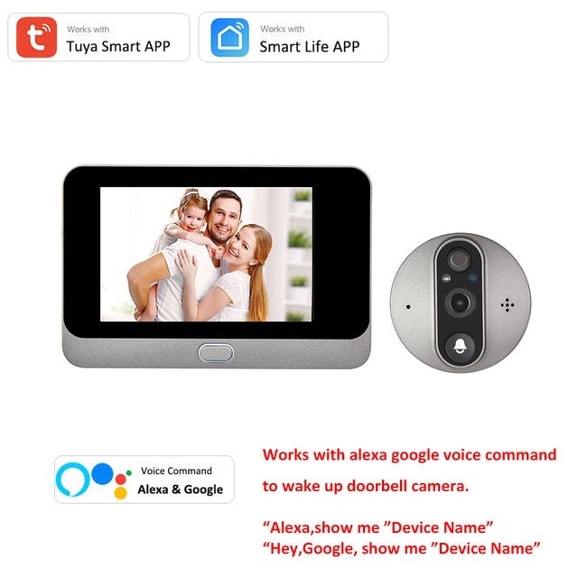 1080P WiFi Digital Door Viewer Peephole Camera with 4.3 Inch LCD Monitor & Motion Detection for Home Security