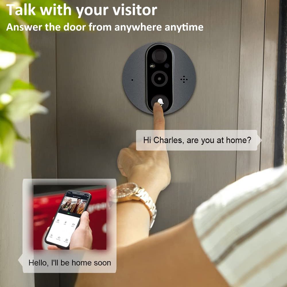 1080P WiFi Digital Door Viewer Peephole Camera with 4.3 Inch LCD Monitor & Motion Detection for Home Security