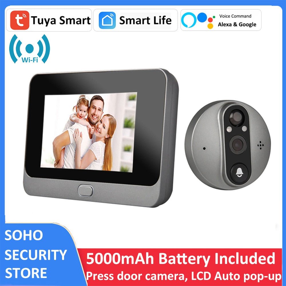 1080P WiFi Digital Door Viewer Peephole Camera with 4.3 Inch LCD Monitor & Motion Detection for Home Security