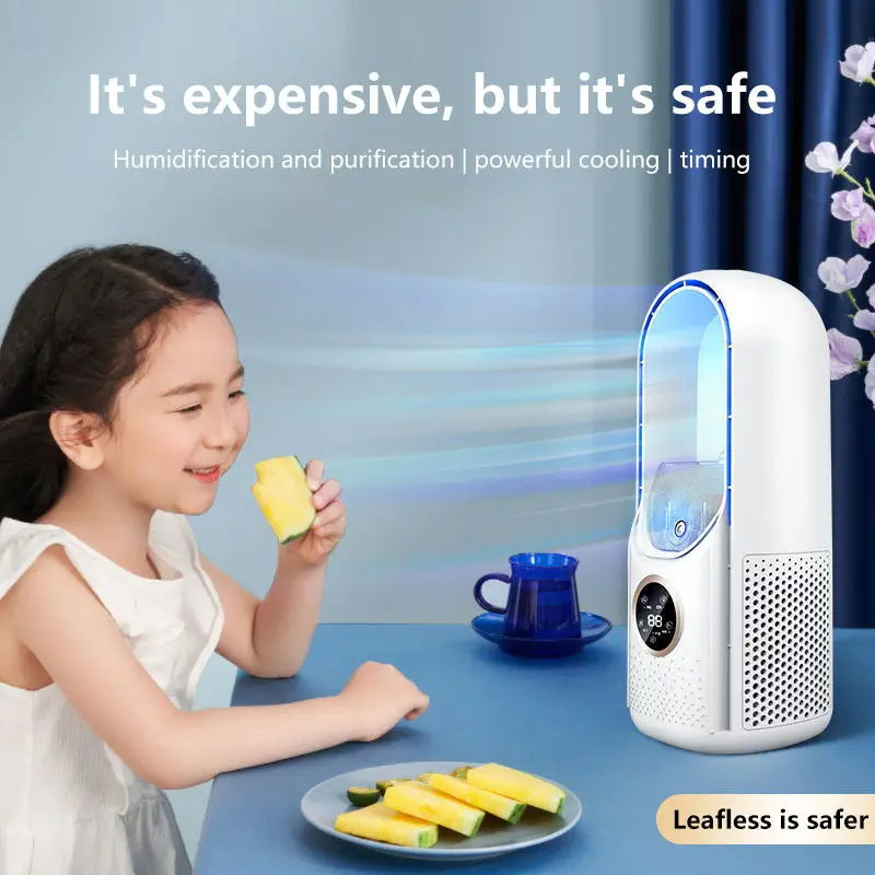 Bladeless Portable Air Conditioner | USB Rechargeable, LED Display & Quiet Operation for Home Office, Bedrooms & Small Spaces