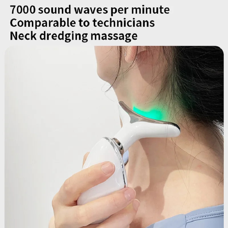 LED Photonen Therapie für Nacken und Gesicht Beauty Device zur Hautstraffung Doppelkinn Reduzierung und Falten Entfernung