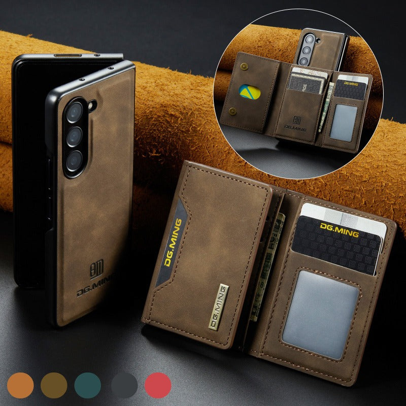2in1 Vintage Leder Magnetische Brieftasche Fall für Samsung Galaxy Z Fold5 4