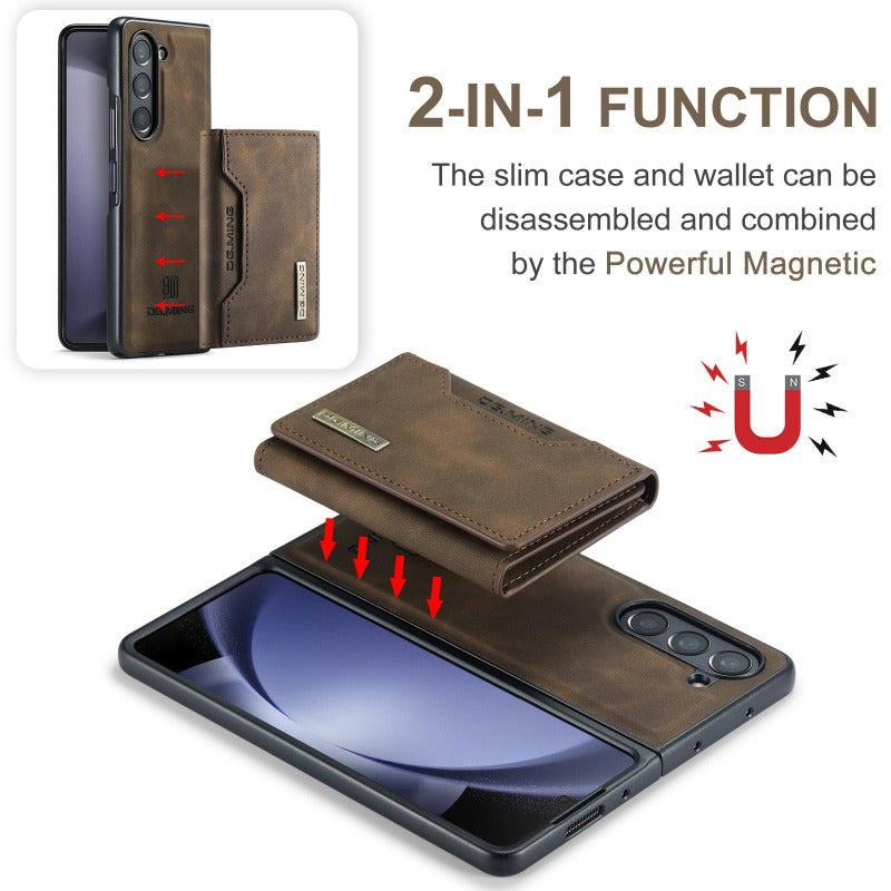 2in1 Vintage Leder Magnetische Brieftasche Fall für Samsung Galaxy Z Fold5 4