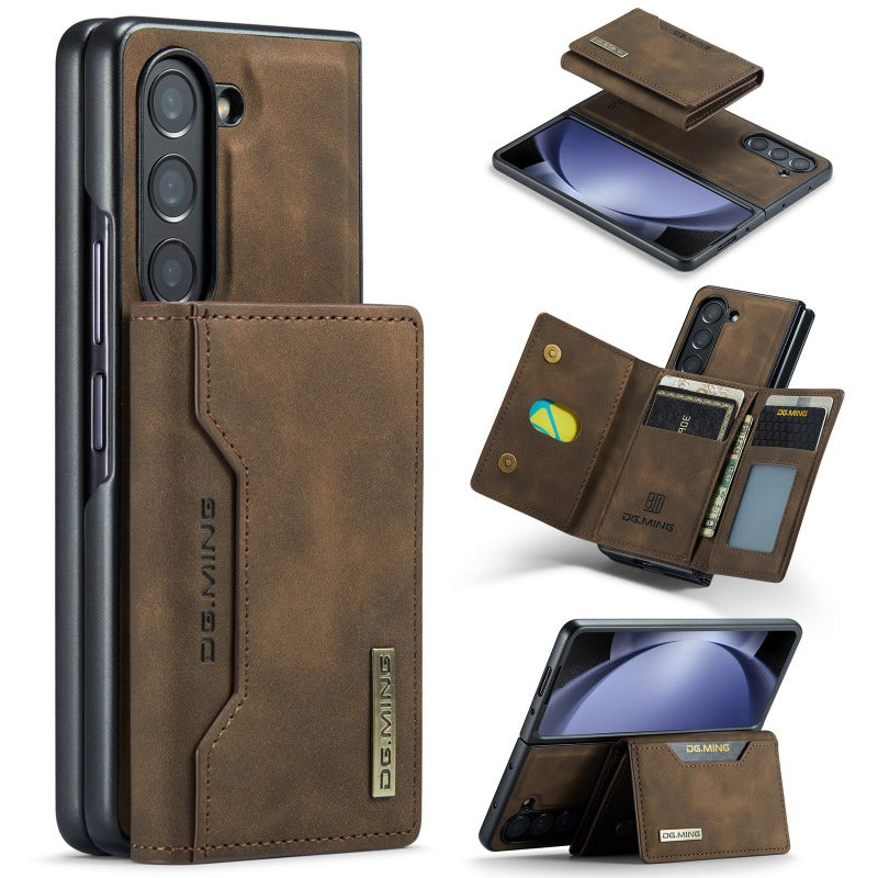 2in1 Vintage Leder Magnetische Brieftasche Fall für Samsung Galaxy Z Fold5 4