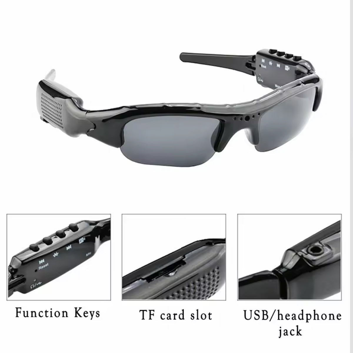 Camera Glasses | 1080P Video – Stylish Polarized Lenses | Discreet Video Recording Eyewear for Surveillance