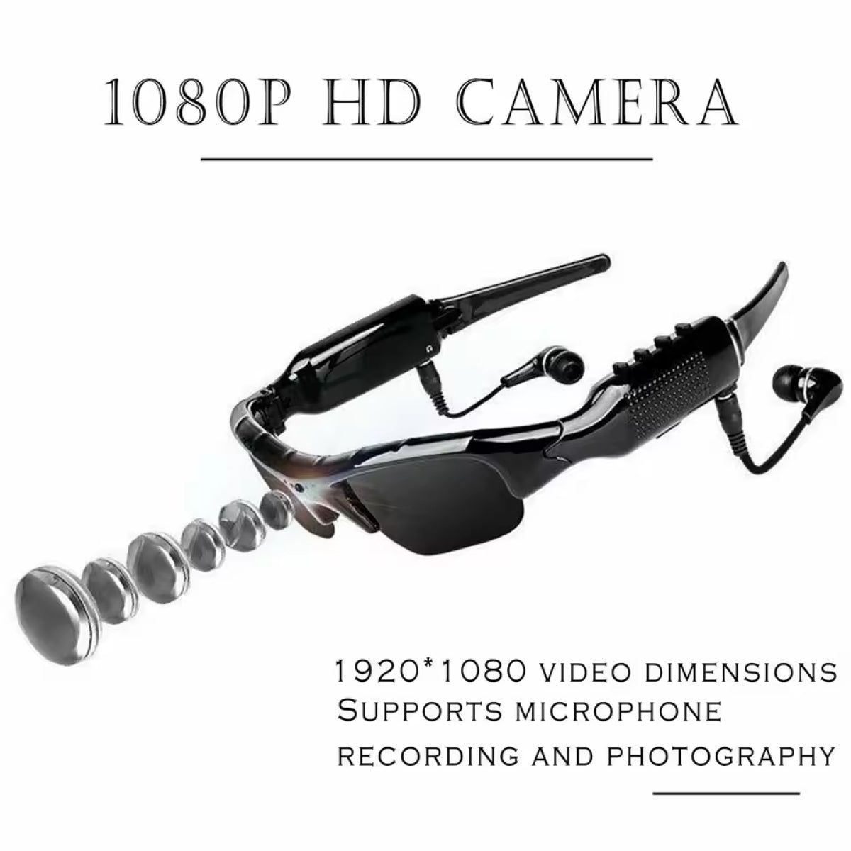 Camera Glasses | 1080P Video – Stylish Polarized Lenses | Discreet Video Recording Eyewear for Surveillance