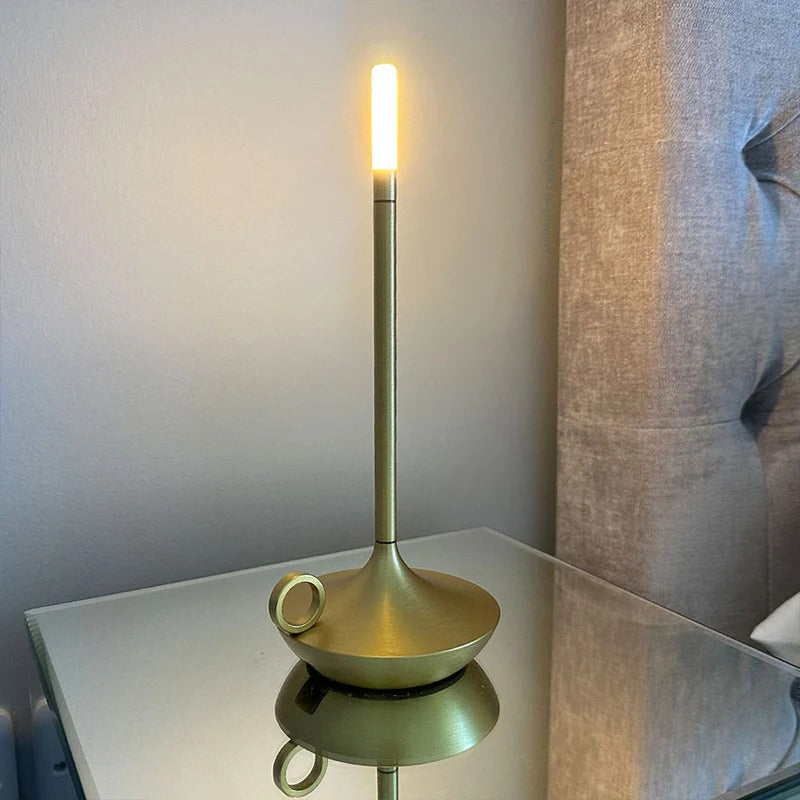 Vintage Aluminium Cordless Candle Lamp