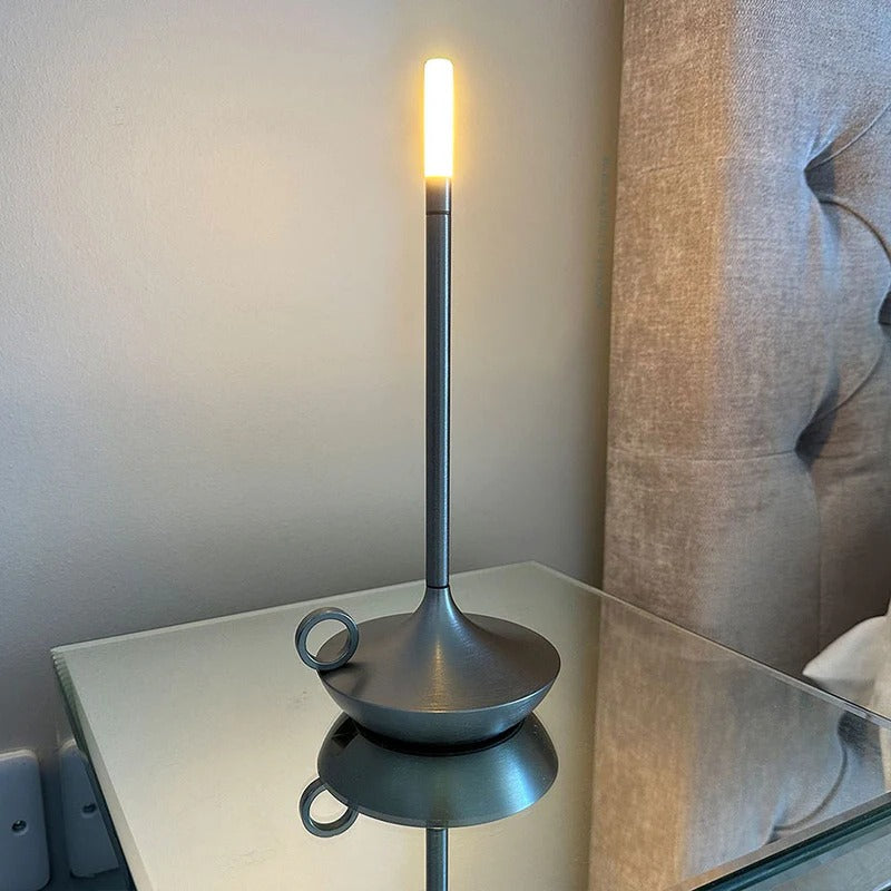Vintage Aluminium Cordless Candle Lamp