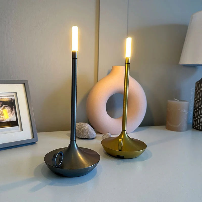 Vintage Aluminium Cordless Candle Lamp