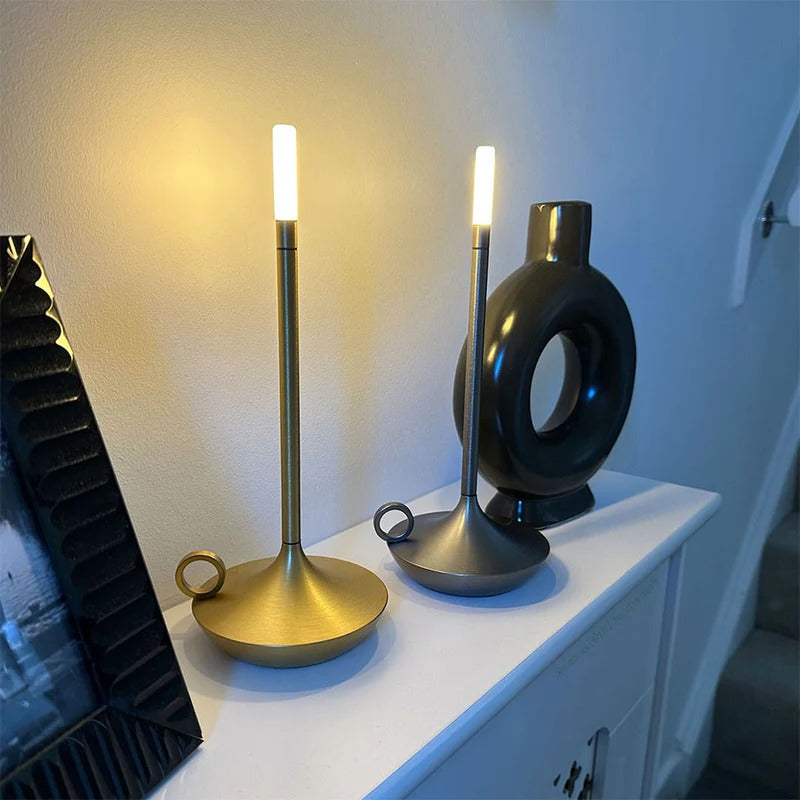 Vintage Aluminium Cordless Candle Lamp