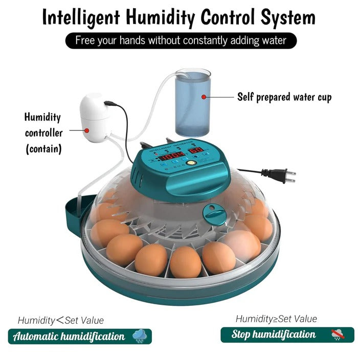 15 Eggs Incubator with Automatic Humidity Control