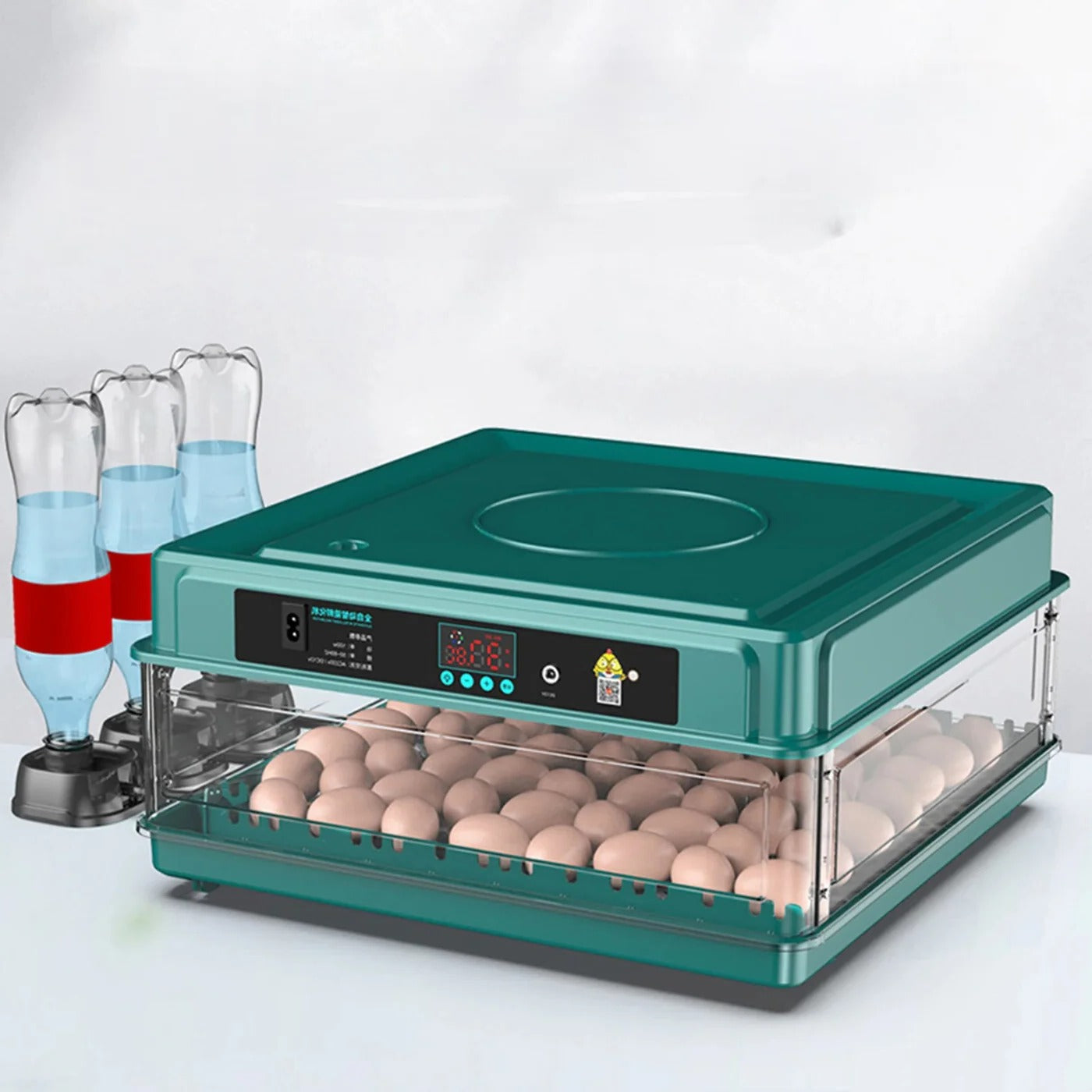 Digital Egg Incubator with Adjustable Tray - EU Plug, Light Tester & Turner for Hatching Chickens, Birds & More