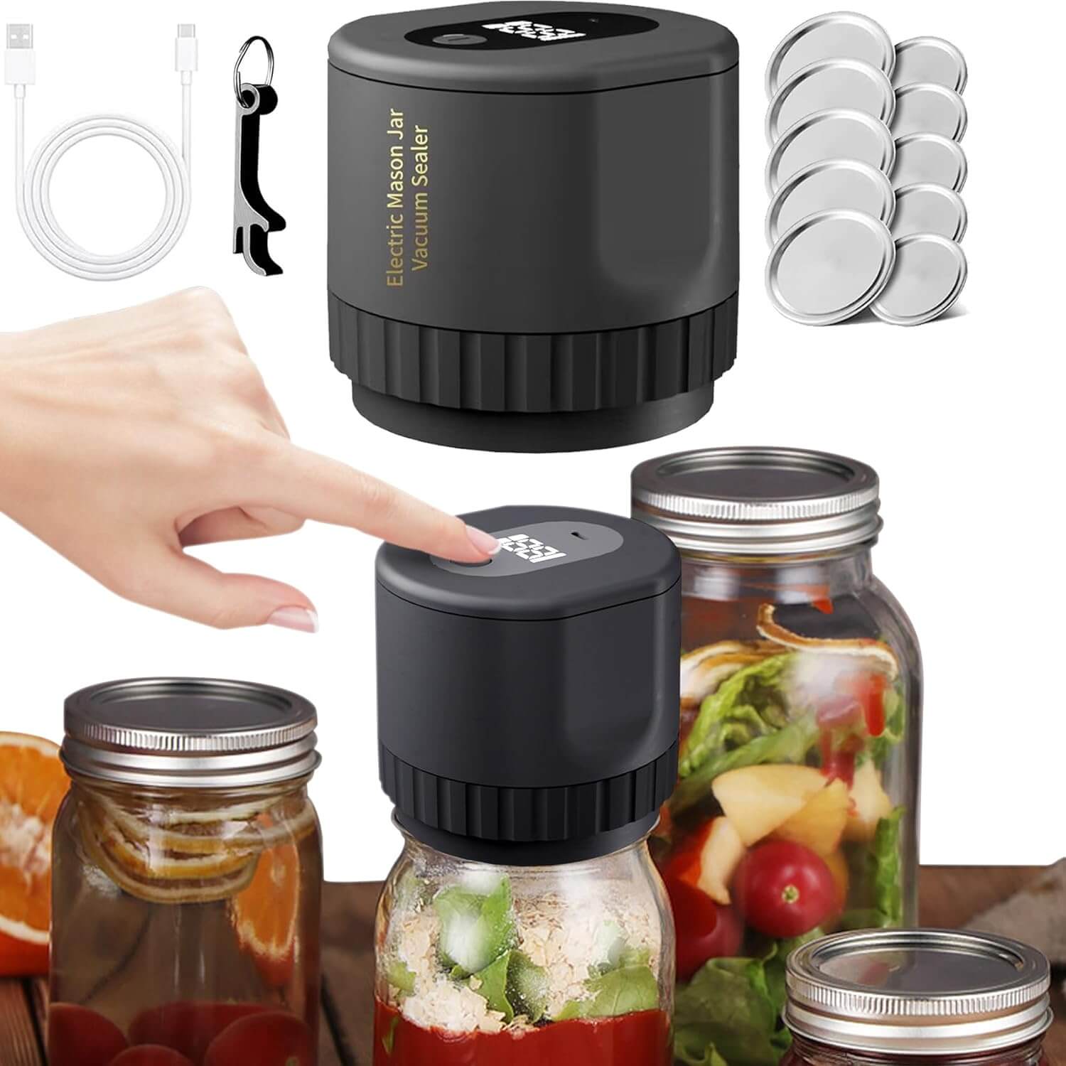 Vacuum Sealer for Mason Jars - Electric Food Preservation System for Canning, Sous Vide, and Storage