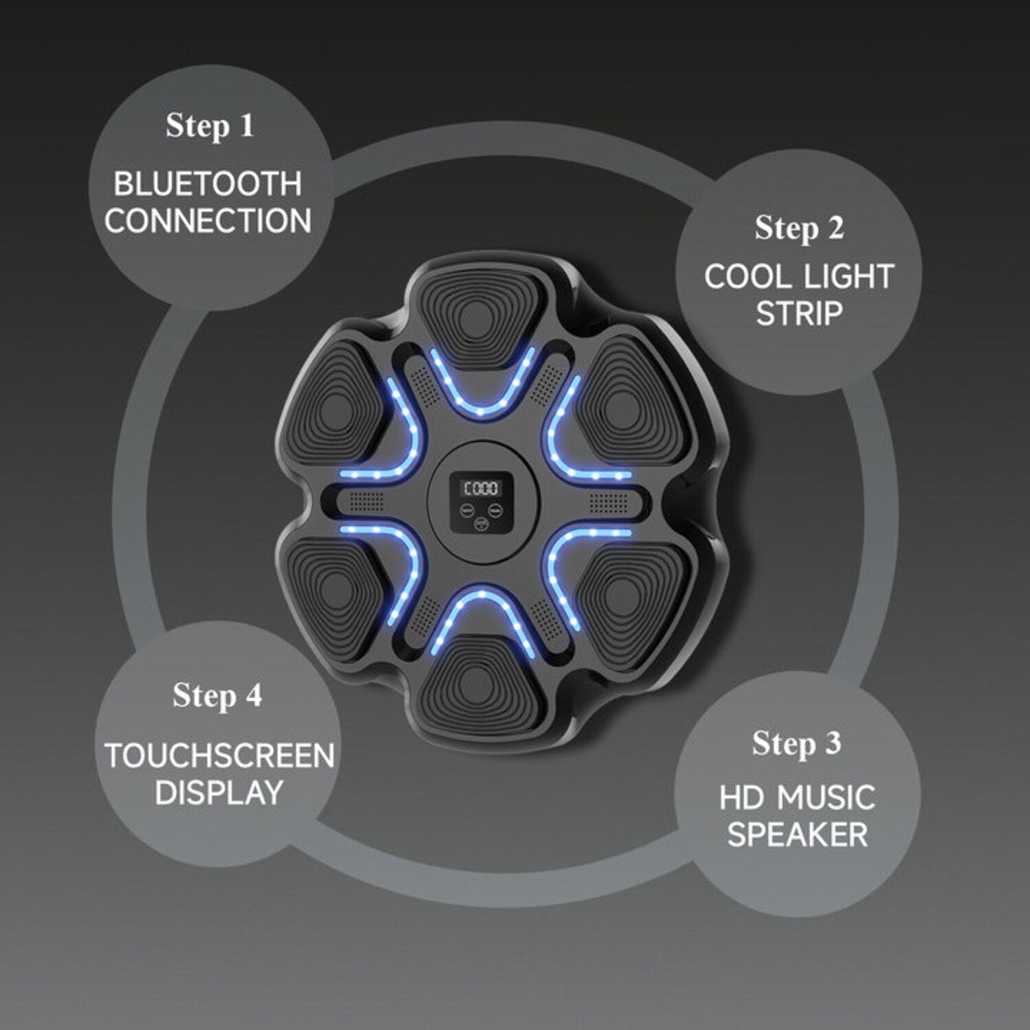 Music Boxing Machine | Stress Relief, Multiple Training Modes & Portable for Fitness Enthusiasts