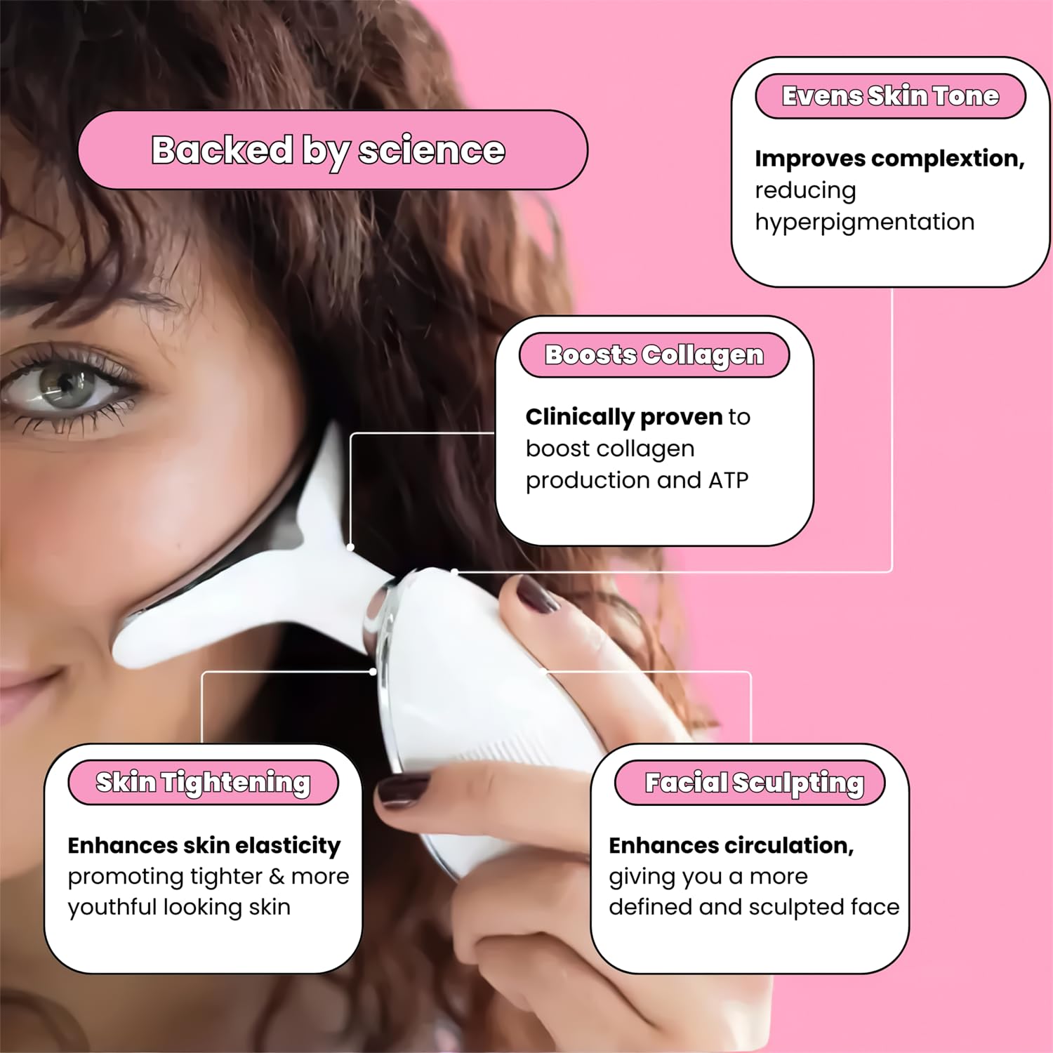 LED Light Facial & Neck Sculptor | 7-in-1 Anti-Aging Device for Firming, Lifting & Smoothing Skin at Home