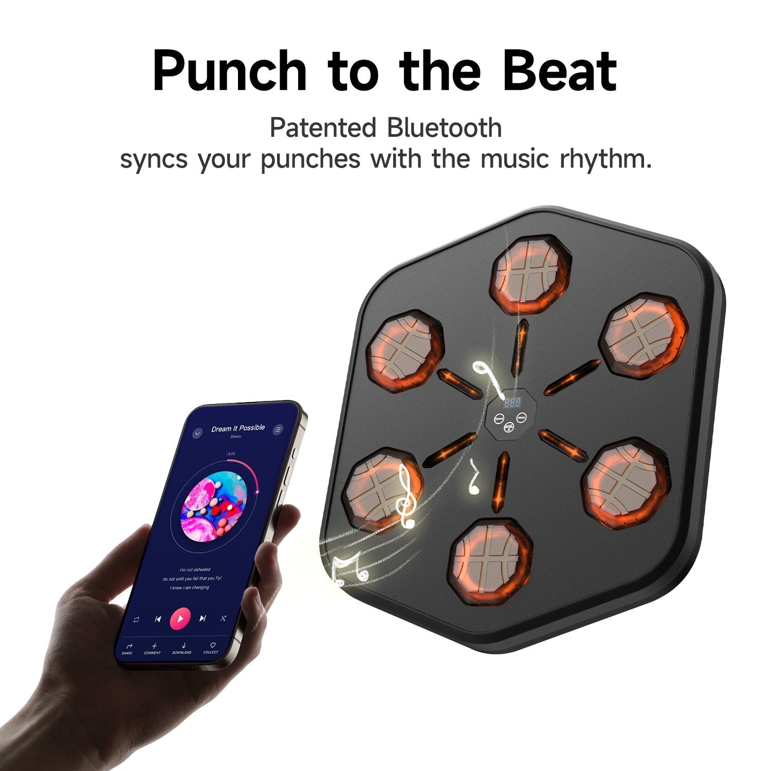 Music Boxing Machine | Stress Relief, Multiple Training Modes & Portable for Fitness Enthusiasts