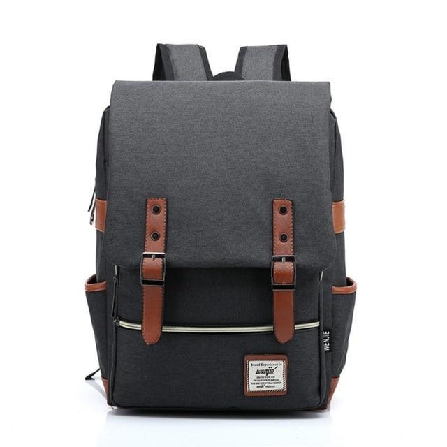 Vintage Laptop Backpack College School Bag with USB Port