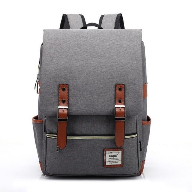 Vintage Laptop Backpack College School Bag with USB Port