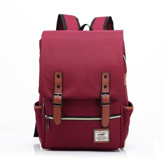 Vintage Laptop Backpack College School Bag with USB Port